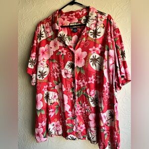 Red Floral Hawaiian Shirt Havana jack’s men